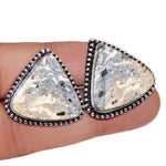 Natural Maligano Jasper Gemstone .925 Sterling Silver Stud Earrings