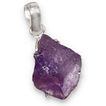 Handmade Natural Purple Amethyst Rough Gemstone 925 Silver Pendant