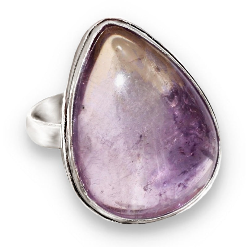 Handmade Ametrine Pear Shape Gemstone .925 Sterling Silver Ring US 8 / Q