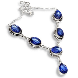 Handmade Blue Quartz Gemstone .925 Silver Necklace