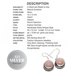 Natural Sunstone Gemstone Antique Style .925 Silver Earrings