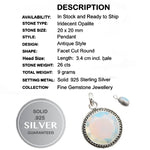 26 cts Fire Opalite Gemstone Solid.925 Sterling Silver Pendant