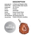 Natural Solar Quartz Gemstone .925 Silver Pendant