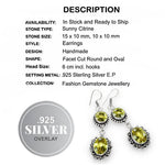 Mixed Shapes Faceted Citrine set in .925 Sterling Silver Earrings