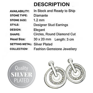 Triple Circle Diamantè Fashion Stud Earrings