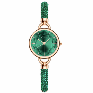 Women's Quartz Small Dial Adjustable Bangle Watch With Crystal Accents in Gorgeous Colours - BELLADONNA