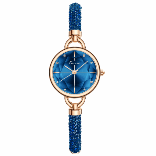 Women's Quartz Small Dial Adjustable Bangle Watch With Crystal Accents in Gorgeous Colours - BELLADONNA