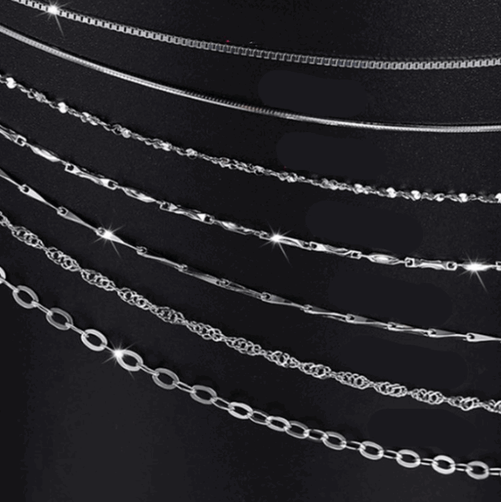 Womens S925 Sterling Silver Necklace Chains in Assorted Styles and Lengths - BELLADONNA