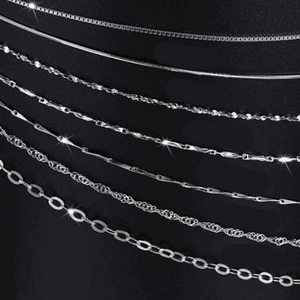 Womens S925 Sterling Silver Necklace Chains in Assorted Styles and Lengths - BELLADONNA