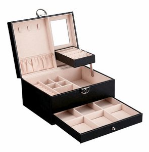 Lockable and Spacious Leather Multi- Layered jewelry box - BELLADONNA