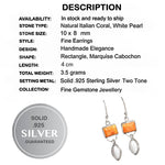 Natural Italian Coral, White Pearl Solid .925 Sterling Silver Earrings