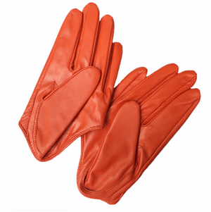 Genuine Soft Sheepskin Leather Short Half Palm Gloves in Gorgeous Colours - BELLADONNA