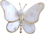 Stylish Natural Mother of Pearl Butterfly Brooch - BELLADONNA