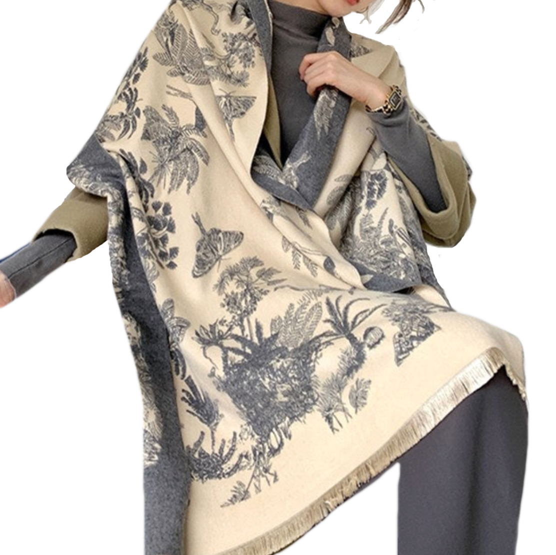 Ultra Luxurious Thick Warm Double-Sided Print and Colour Cashmere Scarf Shawl in Assorted Colours - BELLADONNA