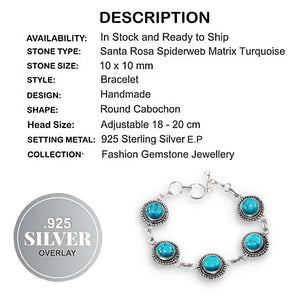 Sante Rosa Turquoise Gemstone 925 Silver Bracelet