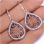 7.69 grams Indonesian Bali Java Solid .925 Sterling Silver Earrings