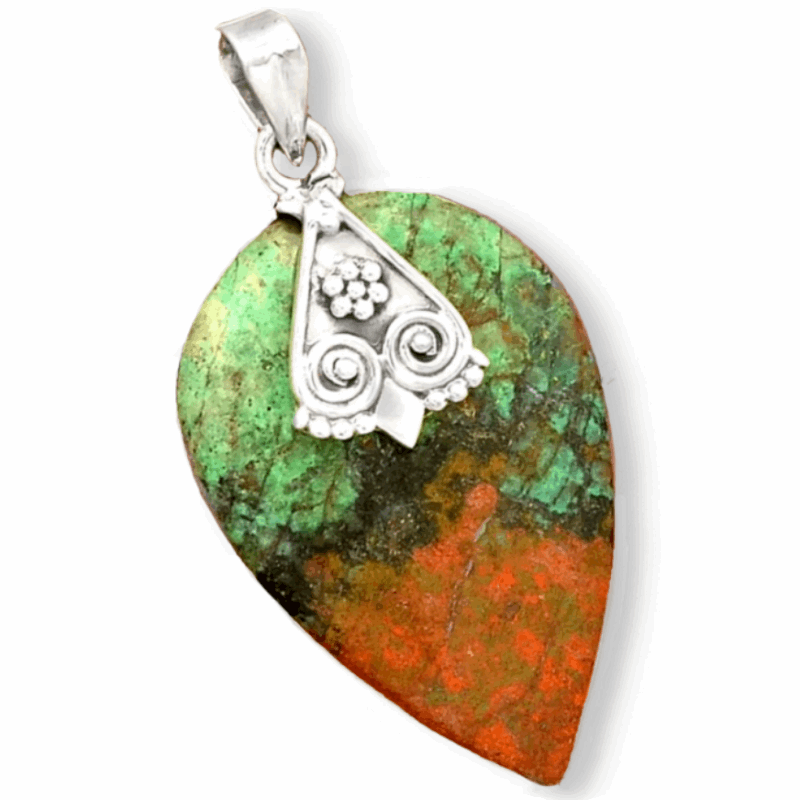 Natural Sonora Sunrise Gemstone Solid .925 Sterling Silver Pendant