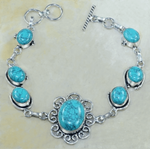 Handmade Santè Rosa Turquoise Gemstone .925 Silver Fashion Bracelet