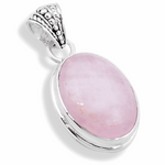 Dainty Natural Kunzite Oval Gemstone Solid.925 Sterling Silver Pendant