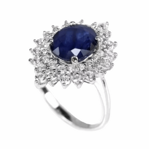 Earth Mined Blue Sapphire Gemstone 925 Sterling Silver Ring Size 7 - BELLADONNA