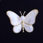 Stylish Natural Mother of Pearl Butterfly Brooch - BELLADONNA