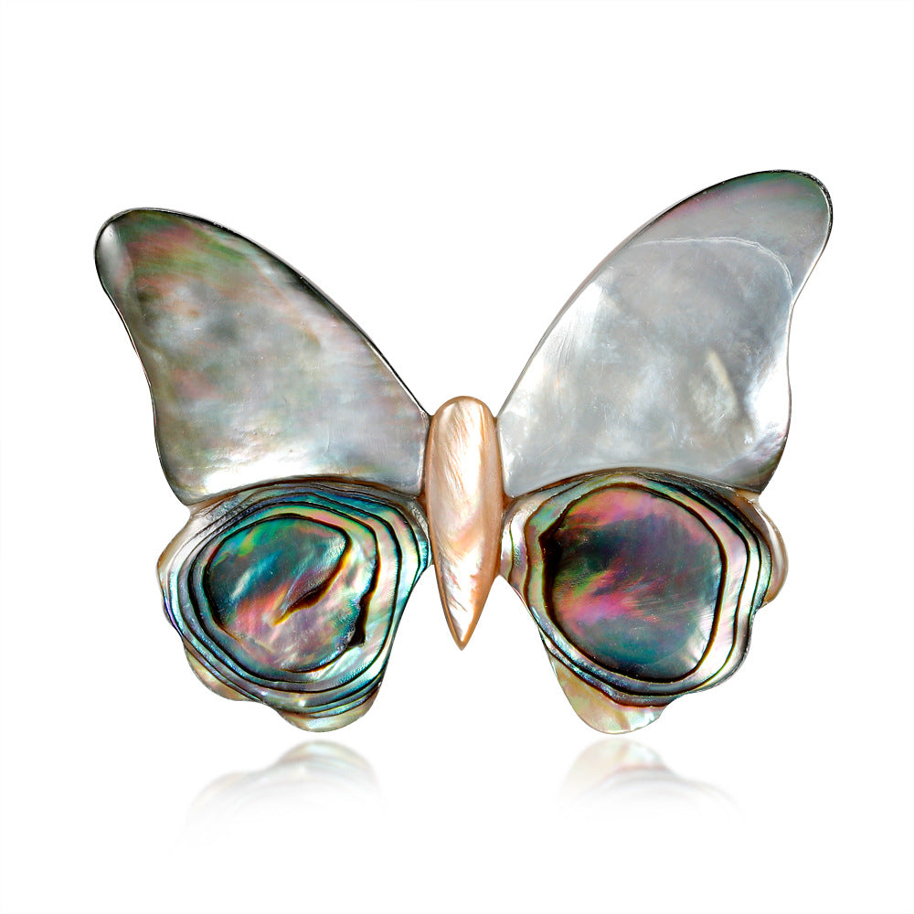 Natural New Zealand Abalone Paua Shell Butterfly Brooch - BELLADONNA