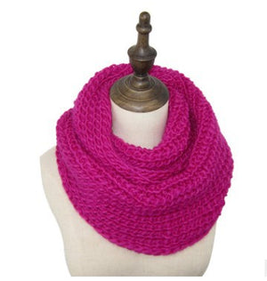 Winter Warm Knitted Snood Scarf In  an Assortment of Exquisite Colours - BELLADONNA