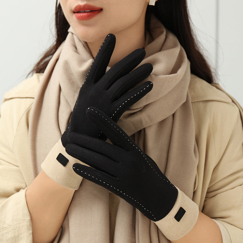 Women's Winter New Dralon Fleece-lined Touch Screen Gloves in Six Beautiful Colours - BELLADONNA