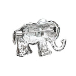 White and AB Crystal Embellished Silver Elephant Brooch For a Scarf or Shoulder Wrap - BELLADONNA