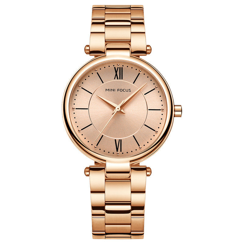 Women's Casual Quartz Stainless Steel Watch in Gold, Rose Gold, Coffee, Black, Blue - BELLADONNA