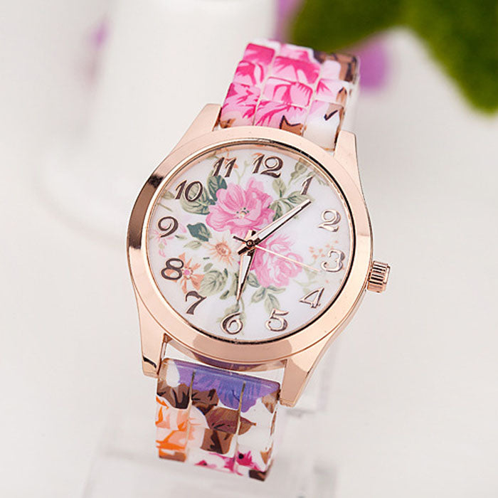 Ladies Student Floral Fashion Printed Quartz Watch - BELLADONNA