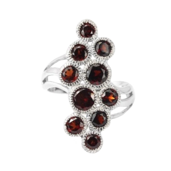 Natural Unheated Cambodian Garnet Solid 925 Sterling Silver Ring Size 7 - BELLADONNA