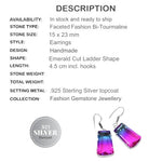 Bi-Colour Tourmaline Gemstone .925 Silver Earrings - BELLADONNA