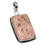 Natural Brown Jade Gemstone .925 Sterling Silver Pendant - BELLADONNA