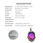 Bi -Colour Tourmaline .925 Silver Pendant - BELLADONNA