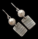 Trendy Natural Freshwater White Pearl , Solid .925 Sterling Silver Earrings - BELLADONNA