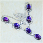 Handmade Madagascar Vibrant Purple/ Pink Fire Topaz .925 Sterling Silver Necklace - BELLADONNA