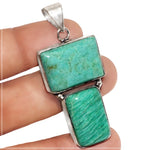 Modern Natural Peruvian Amazonite .925 Sterling Silver Pendant - BELLADONNA