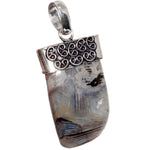 Natural Stick Agate Gemstone .925 Sterling Silver Pendant - BELLADONNA