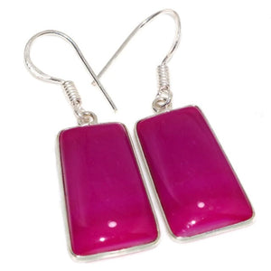 Natural Pink Botswana Lace Agate Gemstone .925 Sterling Silver Earrings - BELLADONNA