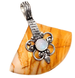 Natural Mookaite, Rainbow Moonstone Gemstone .925 Sterling Silver Pendant - BELLADONNA