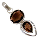 Natural Smoky Topaz .925 Solid Sterling Silver Pendant - BELLADONNA