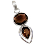 Natural Smoky Topaz .925 Solid Sterling Silver Pendant - BELLADONNA