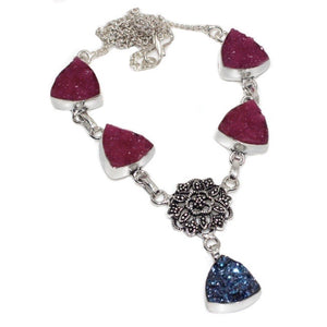 Handmade Titanium Druzy Necklace Set In .925 Sterling Silver - BELLADONNA