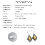 Faceted Citrine Gemstone .925 Sterling Silver Earrings - BELLADONNA