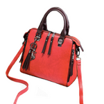 Superior Leather Tassel Cat Charm Handbag in a Super Selection of Colours - BELLADONNA