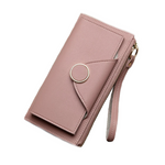 Women's Two Fold Double Section Long Wallet in Gorgeous Colours - BELLADONNA