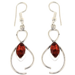 Trendy Garnet Quartz Gemstone .925 Silver Earrings - BELLADONNA