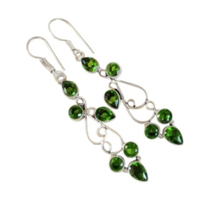 Stunning Faceted Peridot Gemstone Pears .925 Sterling Silver Earrings - BELLADONNA